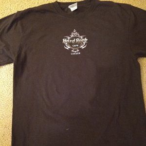 Hard Rock T Shirt London, Brown, Size Large.
